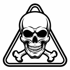 Cutlery Icon Vector Art Danger Skull Icon - Vector Art Illustration