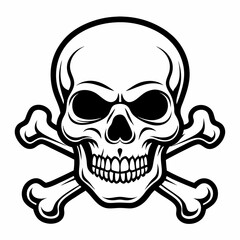 Cutlery Icon Vector Art Danger Skull Icon - Vector Art Illustration