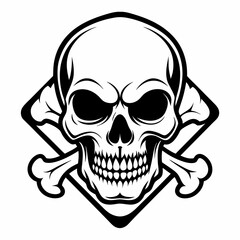 Cutlery Icon Vector Art Danger Skull Icon - Vector Art Illustration