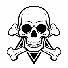 Cutlery Icon Vector Art Danger Skull Icon - Vector Art Illustration