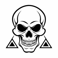 Cutlery Icon Vector Art Danger Skull Icon - Vector Art Illustration
