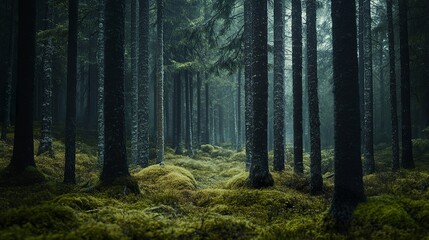 Obraz premium north forest, photo realistic 