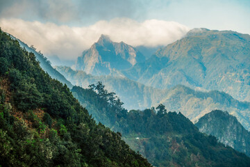 Views from Cabo de Larano viewpoint and Vereda do Larano coastal hiking trail. Cliffs atlantic...