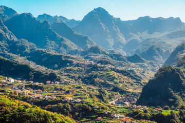 Fototapeta premium View from Capelinha de Nossa Senhora de Fatima church,, Sao Vicente, Madeira Island, Portugal