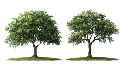 Obraz premium Lush Green Trees Capturing Nature's Serenity and Beauty with Detailed Leaves on a Transparent Background for Artistic Inspirations