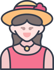 Tourist woman icon