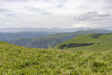 View of Elbrus from the Shadzhatmaz plateau