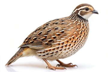 Fototapeta premium Quail isolated on a pure white backgound 