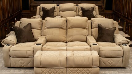 Fototapeta premium Luxurious Reclining Theater Seats with Ottoman