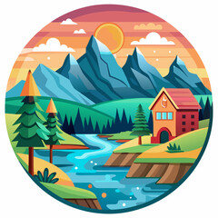 Landscape Icon Vector Art