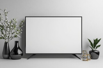 TV screen mockup on isolated background created with Generative AI