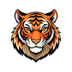 Tiger head color vector illustration design