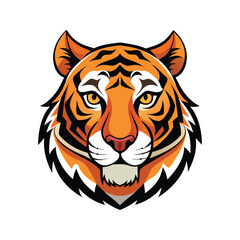 Tiger head color vector illustration design