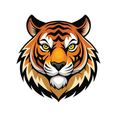 Tiger head color vector illustration design