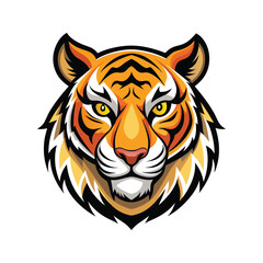Tiger head color vector illustration design