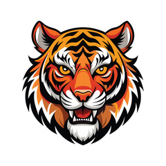 Tiger head color vector illustration design