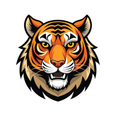 Tiger head color vector illustration design