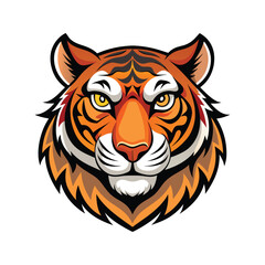 Tiger head color vector illustration design