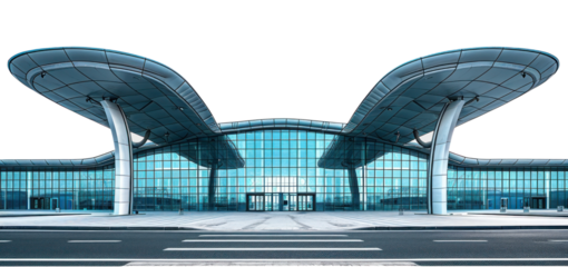 PNG  Airport architecture building white background futuristic.