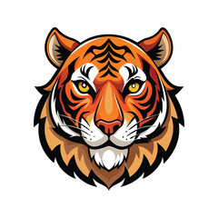 Tiger head color vector illustration design