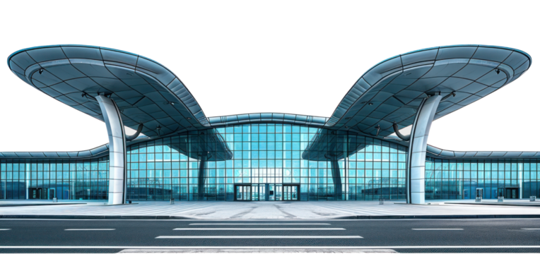 PNG  Airport architecture building white background futuristic.