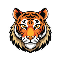 Tiger head color vector illustration design