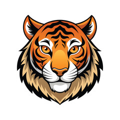Tiger head color vector illustration design