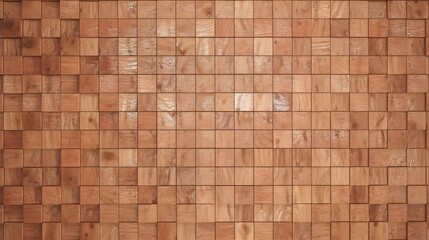 Fototapeta premium A natural wooden background with wood blocks. The wall paneling has a texture similar to wooden squares