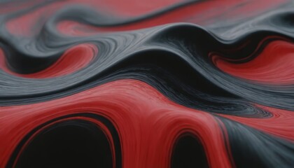 Abstract red and black swirling liquid background.