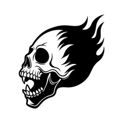 Fototapeta premium Fire is coming out of the mouth of the skull