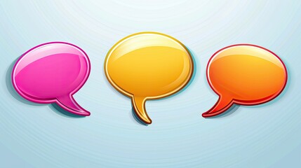 Blank empty speech bubbles illustration set