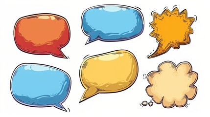 Blank empty speech bubbles illustration set