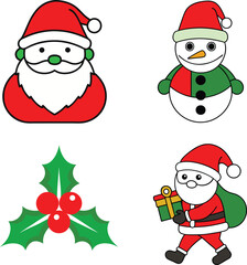 set of Christmas icons, Christmas vector clipart