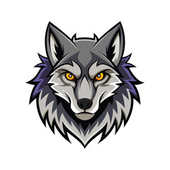 Wolf head color vector illustration design