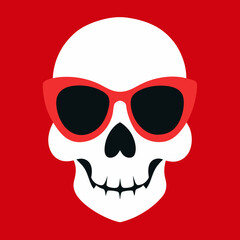 Skull, Sunglasses, and Rose Vector Art