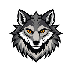 Wolf head color vector illustration design