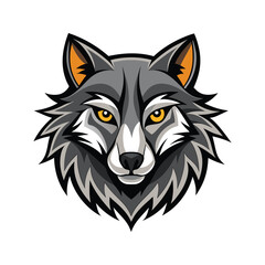 Wolf head color vector illustration design