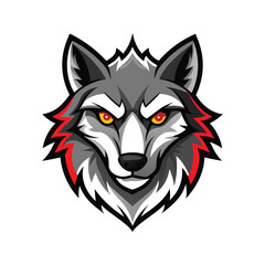 Wolf head color vector illustration design