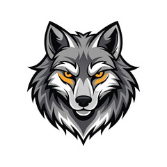 Wolf head color vector illustration design