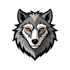 Wolf head color vector illustration design