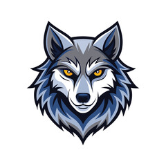 Wolf head color vector illustration design