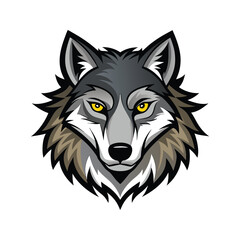 Wolf head color vector illustration design