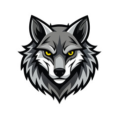 Wolf head color vector illustration design
