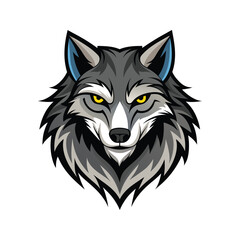 Wolf head color vector illustration design