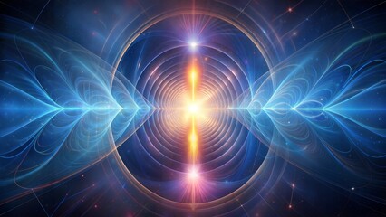 Obraz premium Symmetrical light vortex with radiant energy in deep space