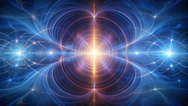 Abstract energy field with glowing light in cosmic space