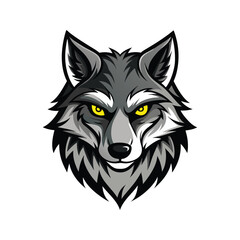 Wolf head color vector illustration design