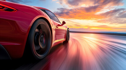 red sport car, AI generated