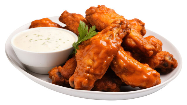 PNG Crispy chicken wings sauce plate food.