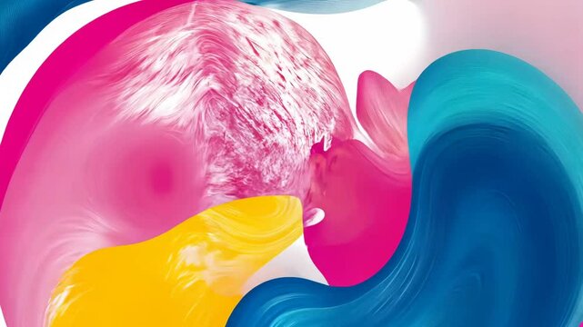 Minimalist colored risograph shapes in motion design animated background